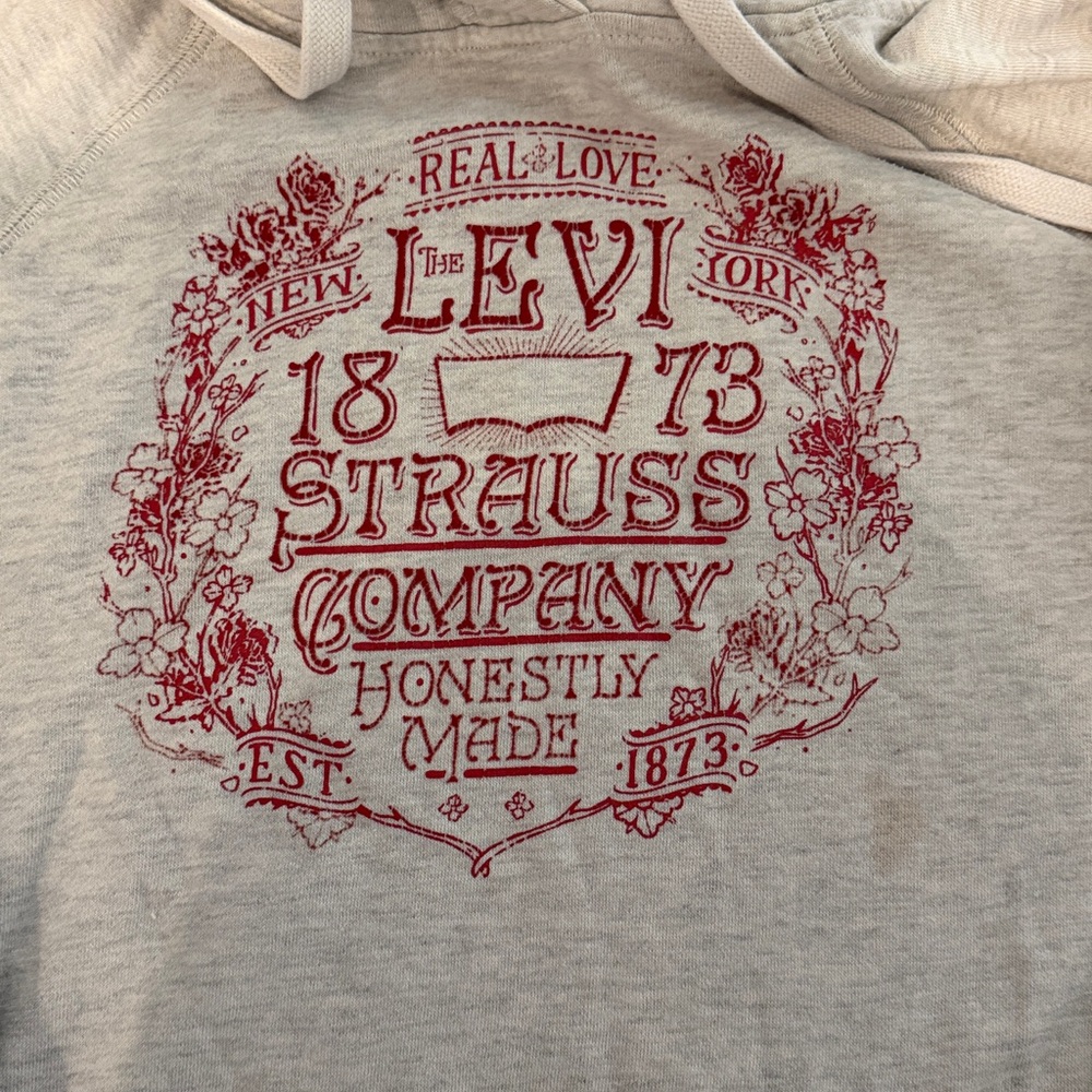 Levi's Light Gray Hoodie with Red Print - Picture 2 of 6